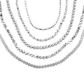 5er Set Hämatit Halsketten Herz Kugel Facettiert Gedreht ca 50 cm + 5 cm Extender, Silberfarben, ca. 724.00 ct
