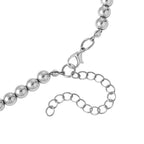 5er Set Hämatit Halsketten Herz Kugel Facettiert Gedreht ca 50 cm + 5 cm Extender, Silberfarben, ca. 724.00 ct
