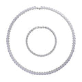 2er Weißer Zirkonia Schmuckset - Halsreif und Armband 70.00 ct