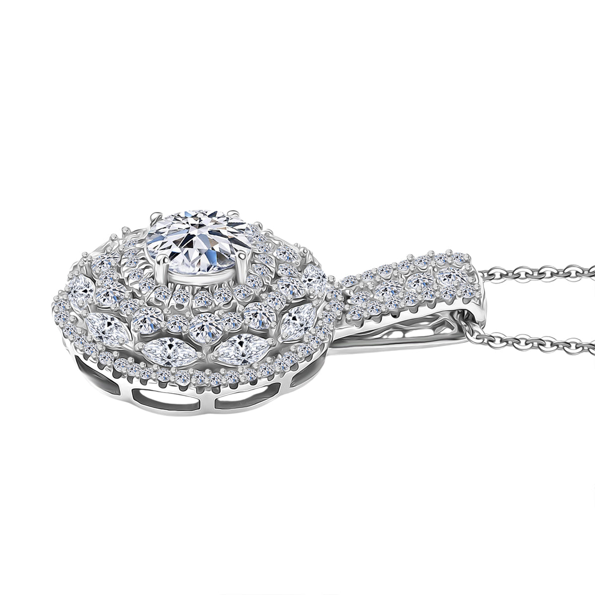 LUXURIANT DIAMOND - Lab Grown Diamant SI-GH Schmuckset ca. 50 cm 925 Silber Rhodiniert ca. 2,34 ct.