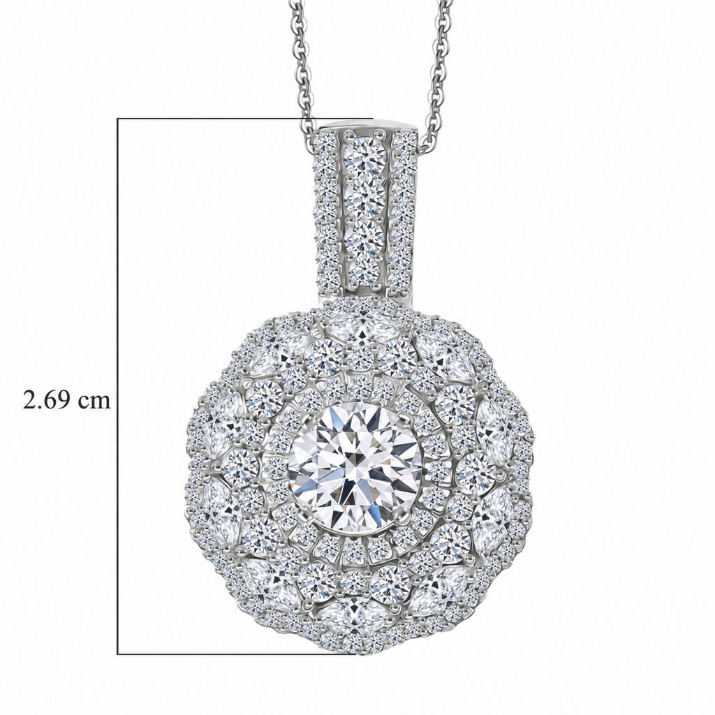 LUXURIANT DIAMOND - Lab Grown Diamant SI-GH Schmuckset ca. 50 cm 925 Silber Rhodiniert ca. 2,34 ct.
