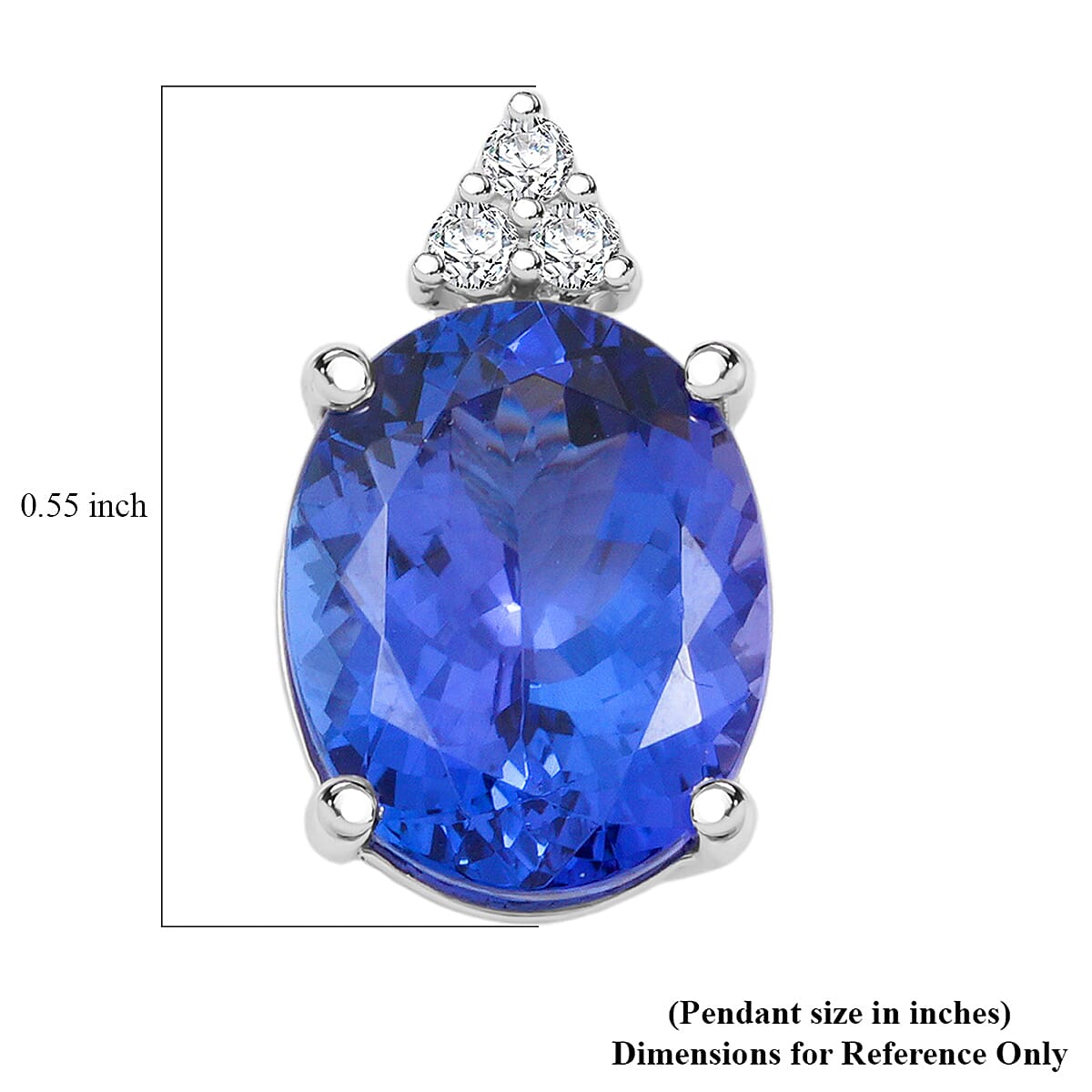 LUXORO AAA Tansanit, Weißer Diamant AGI zertifiziert und geprüft Anhänger mit Kette ca. 45 cm 585 Gold ca. 3,30 ct.