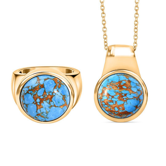 EVER TRUE AAA Grünes Türkis Schmuckset ca. 50 cm (Größe 18) ca. 22.34 ct
