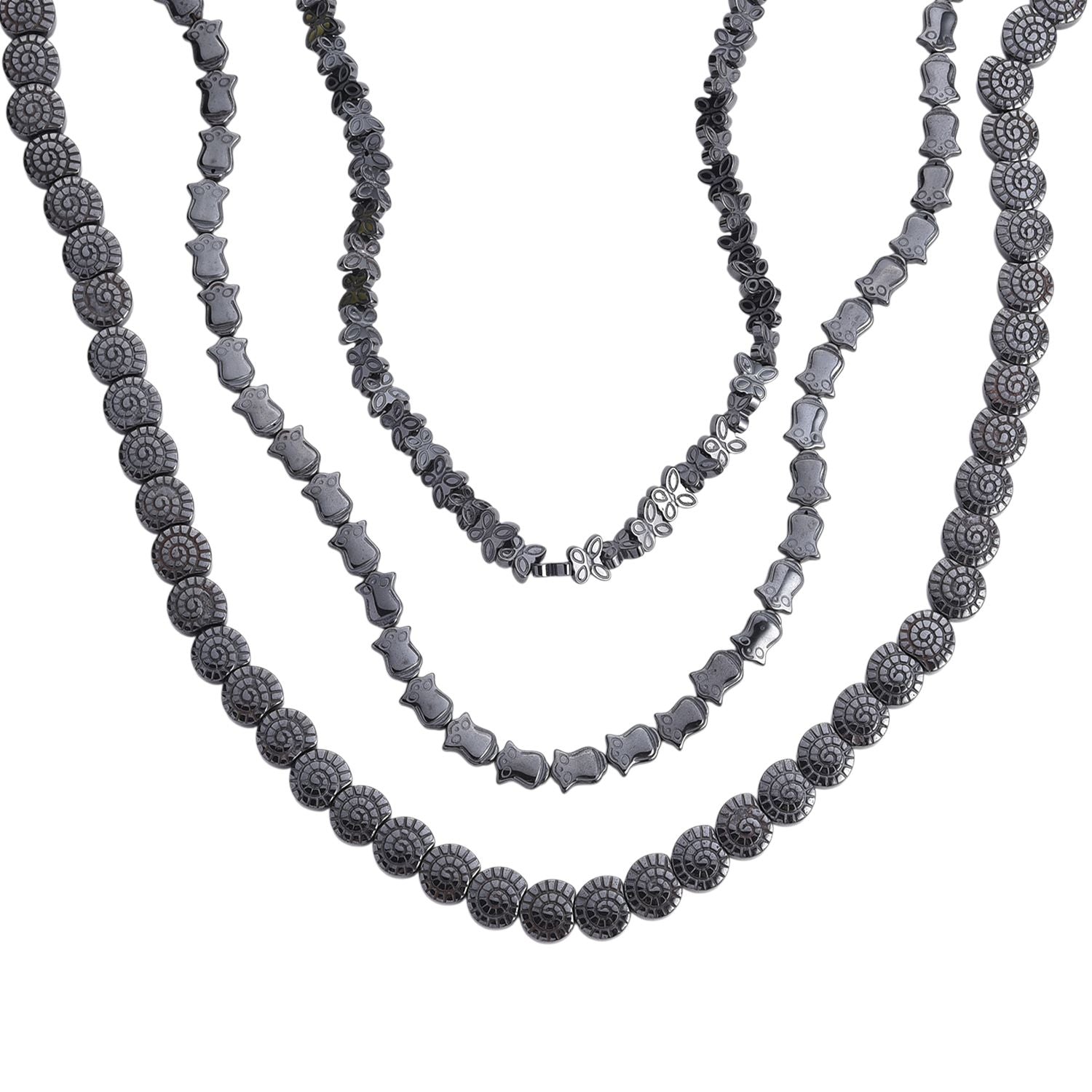 Hämatit Schmuckset, ca. 50 cm + 5 cm Extender, ca. 533,00 ct.