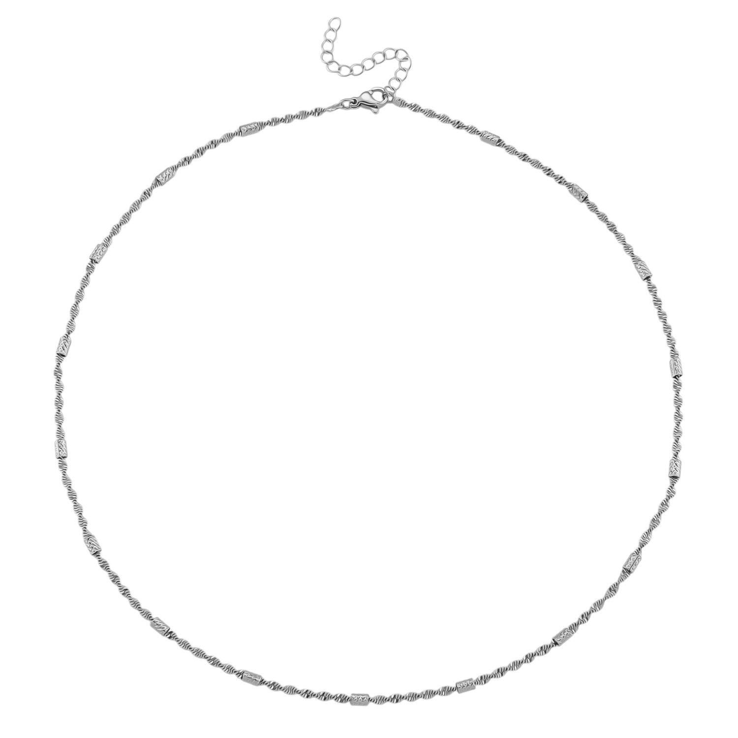5er-Set Halsketten, ca. 45 cm + 5 cm Extender, Nickelfreies Messing Silberfarben