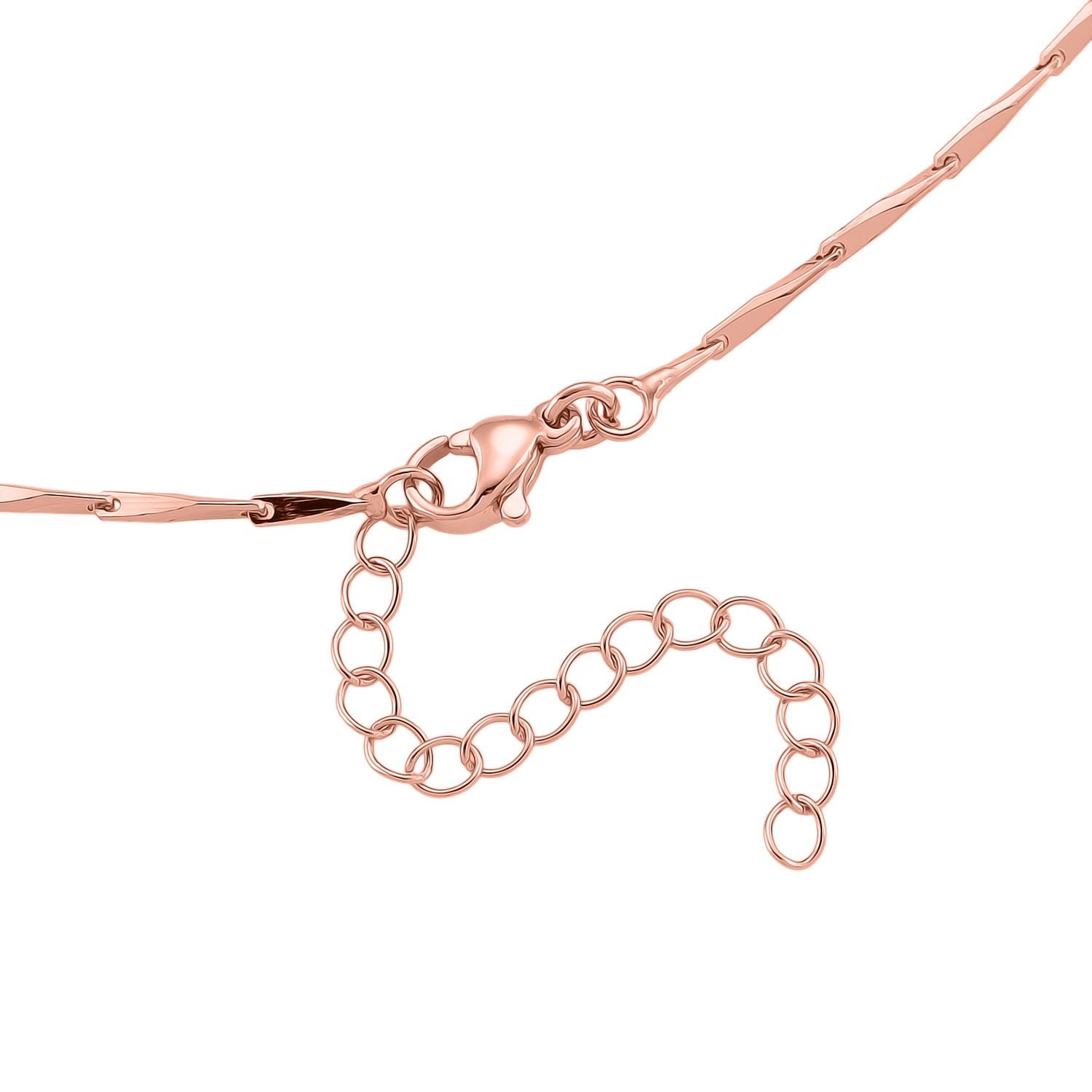 5er-Set Halsketten, ca. 45 cm + 5 cm Extender, Nickelfreies Messing Roségoldfarben