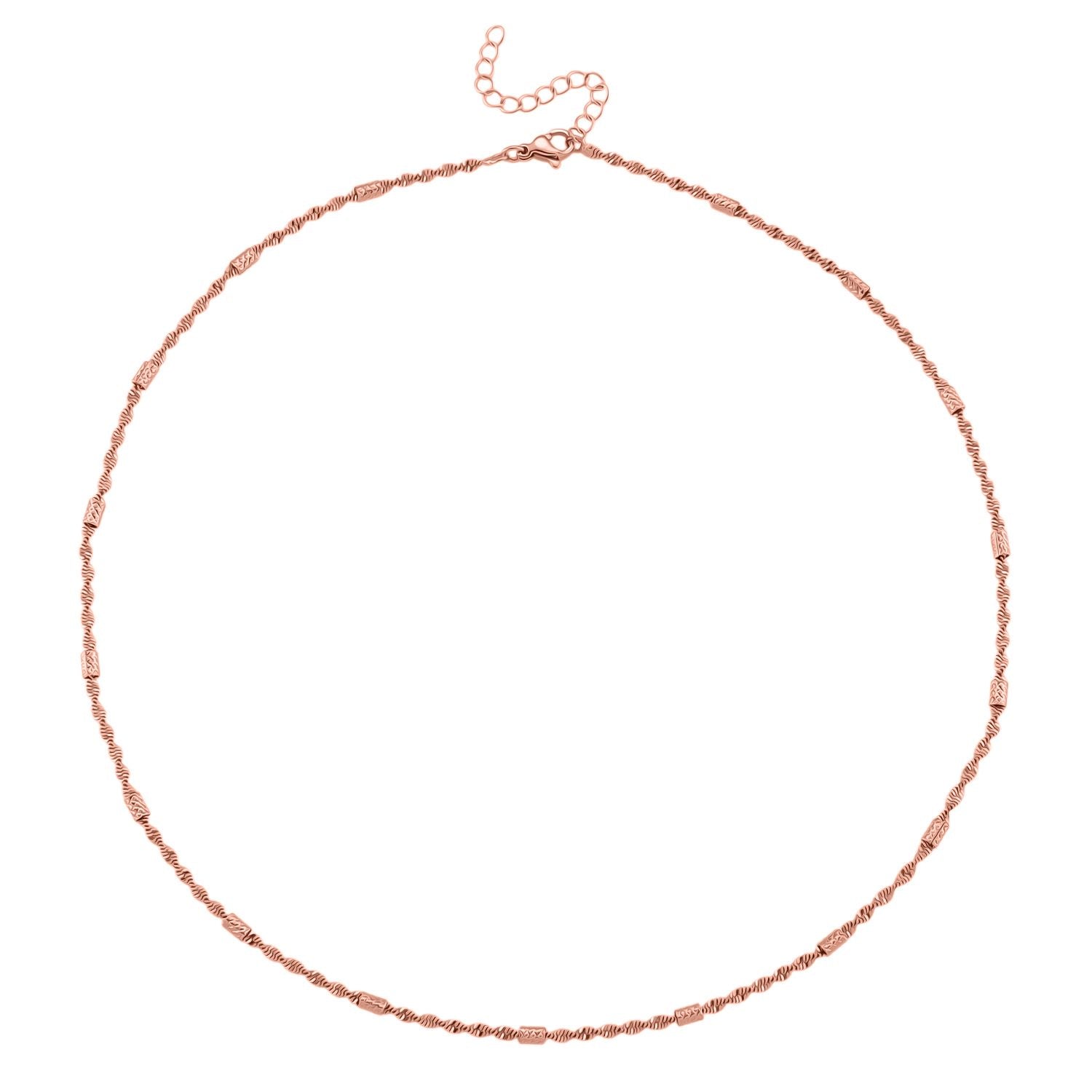 5er-Set Halsketten, ca. 45 cm + 5 cm Extender, Nickelfreies Messing Roségoldfarben
