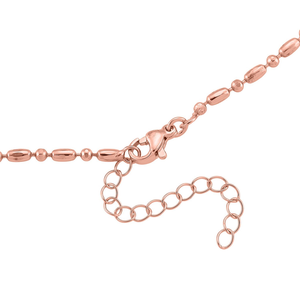 5er-Set Halsketten, ca. 45 cm + 5 cm Extender, Nickelfreies Messing Roségoldfarben
