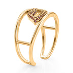 3er Set -Weißer Zirkonia Cuff-Ringe, vergoldet, Nickelfreies Messing (Größe 21.00)