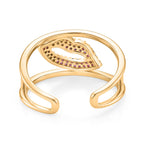 3er Set -Weißer Zirkonia Cuff-Ringe, vergoldet, Nickelfreies Messing (Größe 21.00)