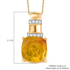 D'Joy Sphaleros Quarz, Weißer Zirkon Schmuckset ca. 45 cm 925 Silber Gelbgold Vermeil ca. 8.94 ct