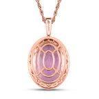 AAA Martha Rocha Kunzite, Lab Grown Diamant Schmuckset ca. 45 cm, AGI zertifiziert und geprüft, 417 Rosa Gold ca. 15.64 ct