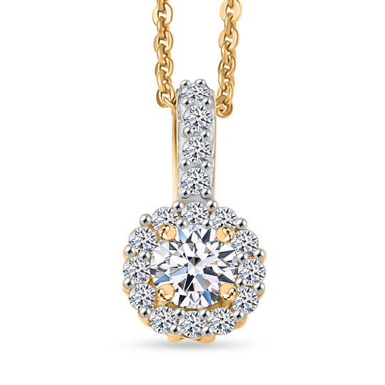 LUXURIANT DIAMOND - Lab Grown Diamant SI-GH Schmuckset ca. 50 cm 925 Silber 750 Gelbgold Vermeil ca. 0.50 ct