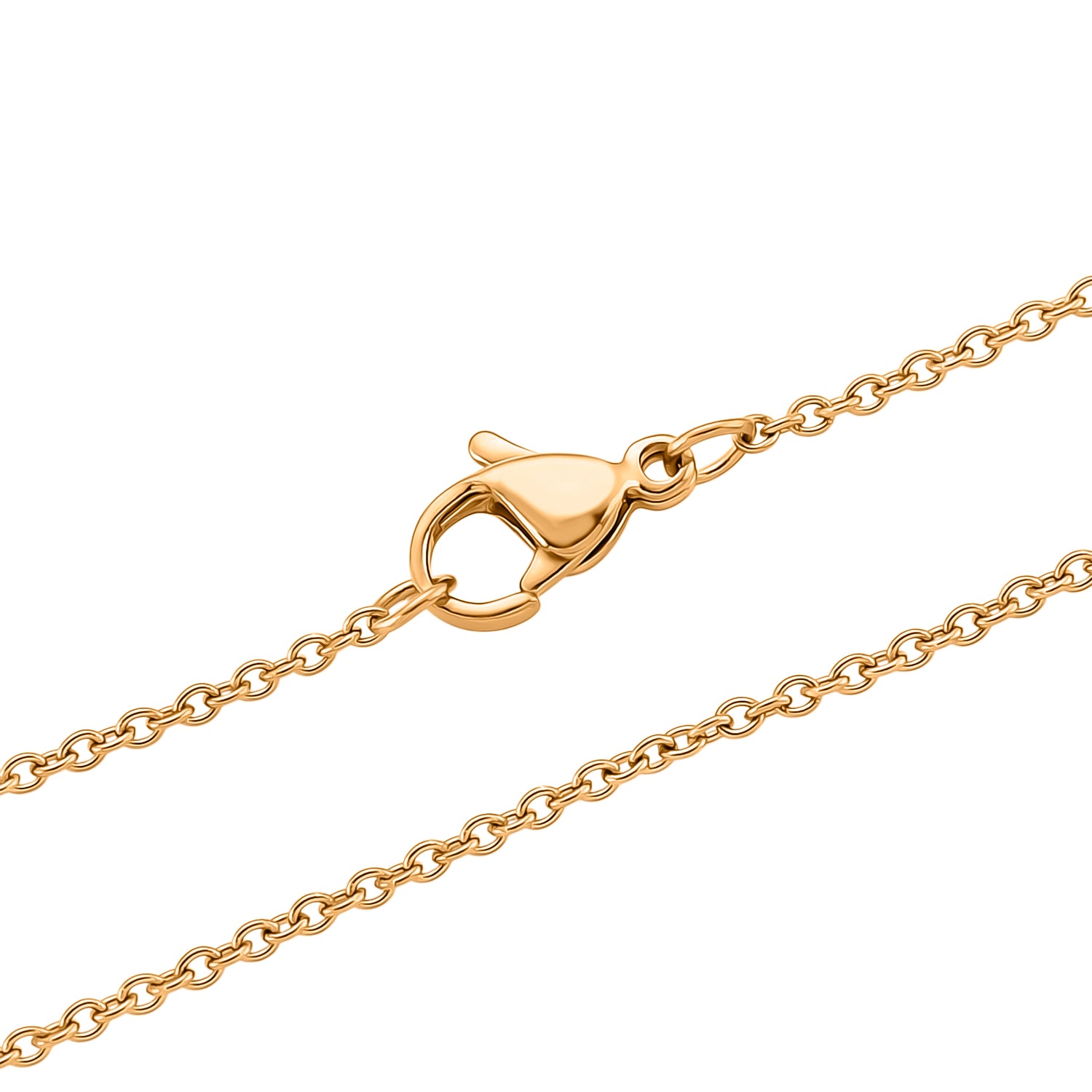 Weißer Zirkonia Anhänger mit Kette, ca. 50 cm 316L Edelstah, Nickelfreies Messing, goldfarben