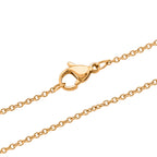 Weißer Zirkonia Anhänger mit Kette, ca. 50 cm 316L Edelstah, Nickelfreies Messing, goldfarben