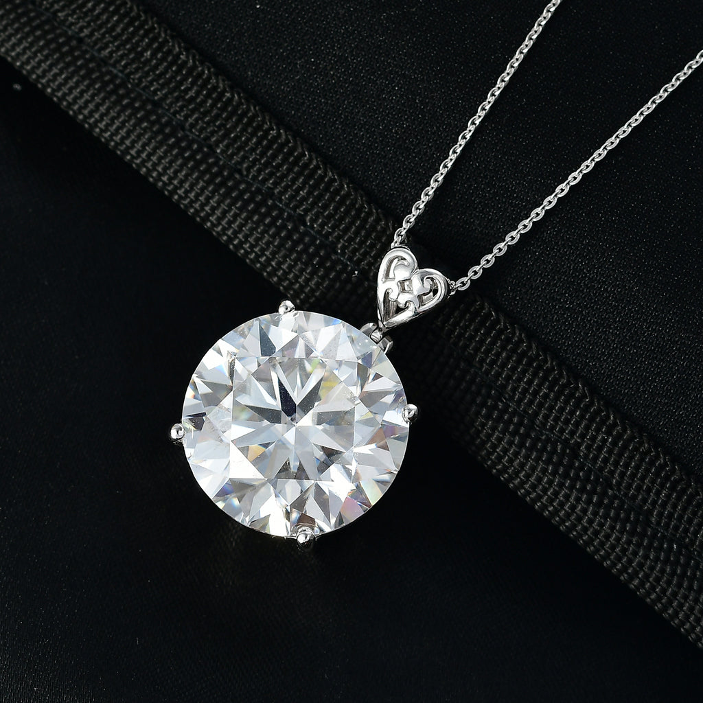 D'Joy Moissanit Anhänger mit Kette, ca. 50 cm 925 Silber rhodiniert ca. 29.85 ct
