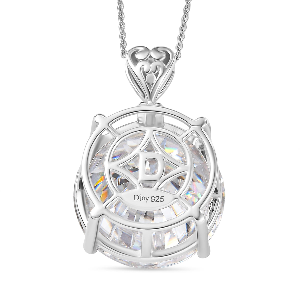 D'Joy Moissanit Anhänger mit Kette, ca. 50 cm 925 Silber rhodiniert ca. 29.85 ct