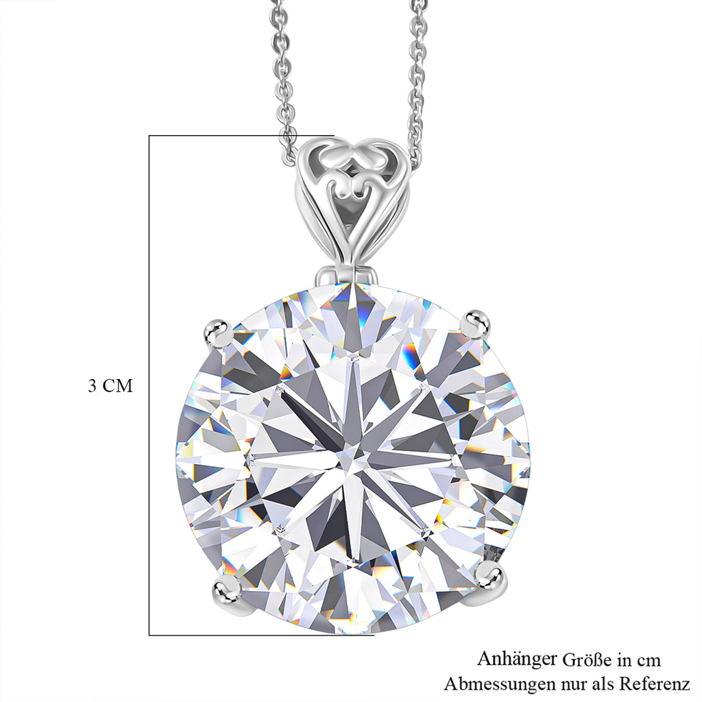D'Joy Moissanit Anhänger mit Kette, ca. 50 cm 925 Silber rhodiniert ca. 29.85 ct