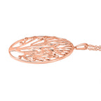 EVER TRUE Weißer Diamant Anhänger mit Kette ca. 50 cm, Nickelfreies Messing Roségoldfarben
