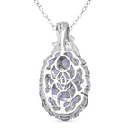 D'Joy Tansanit, Weißer Zirkon Schmuckset ca. 50 cm 925 Silber rhodiniert ca. 4,70 ct.