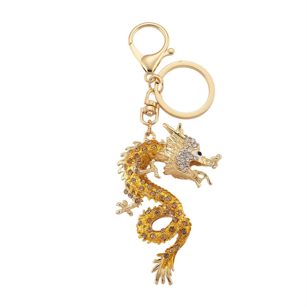 3er Set dekorative Design Schlüsselanhänger Legierung emailliert mit schwarzen Kristallen, 20 x 20 cm, goldfarben, ca. 0.05 ct