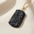 D'Joy Schwarze Jade Schmuckset ca. 50 cm 925 Silber Vergoldet ca. 100,00 ct.