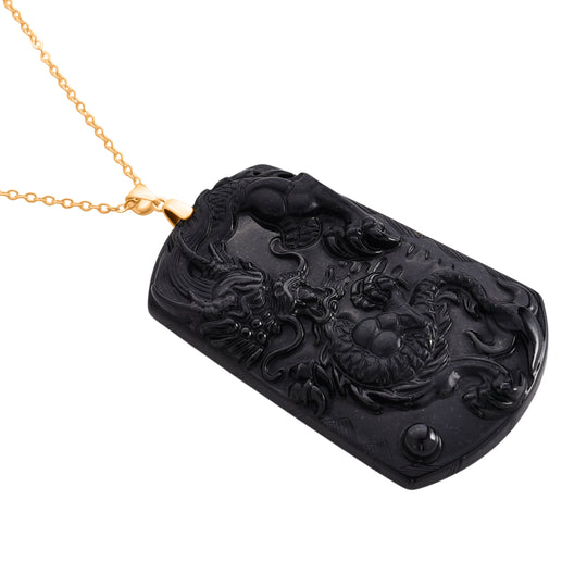 D'Joy Schwarze Jade Schmuckset ca. 50 cm 925 Silber Vergoldet ca. 100,00 ct.