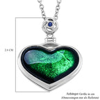 Schwarzer Jadeit und Zirkonia Medaillon-Legierung-Anhänger mit 50cm Edelstahl-Kette