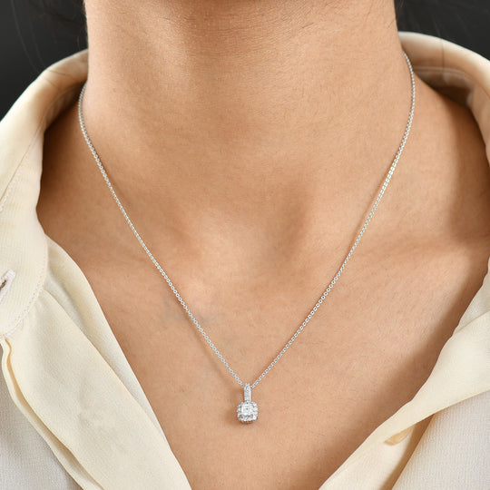 LUXURIANT DIAMOND - Lab Grown Diamant SI-GH Schmuckset ca. 45 cm 925 Silber 750 Gelbgold Vermeil ca. 0.40 ct