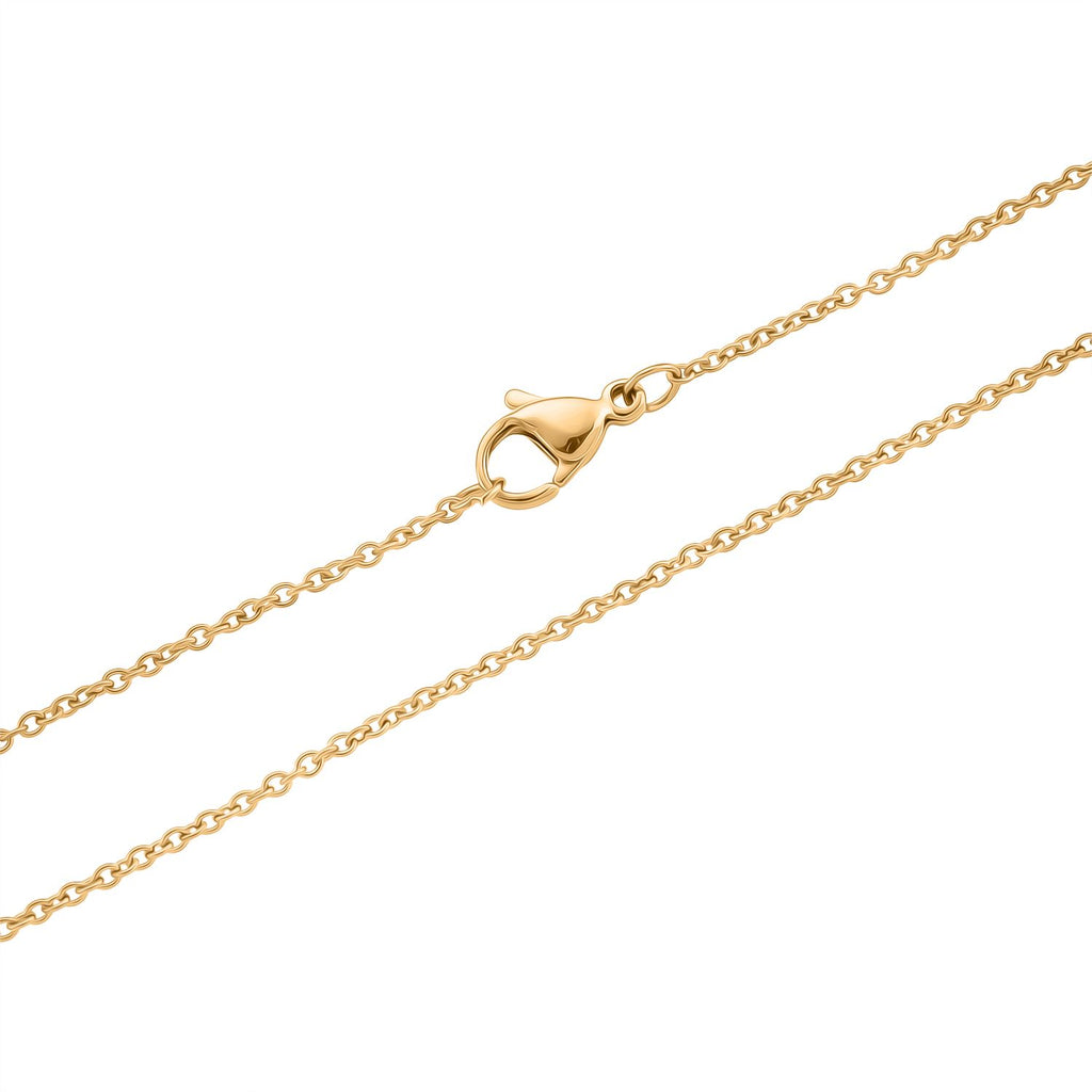 Weiße Süßwasser Perle Anhänger mit Kette, ca. 50 cm 316L Edelstahl, Goldfarben