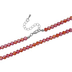 2er Set - Roter Kristall Herz Anhänger und beads Halskette mit  Varioclip-Verschluss, ca. 50 cm