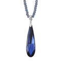 2er Set - Blau Anhänger mit Kette Kristall ca. 60 cm + 5 cm Extender