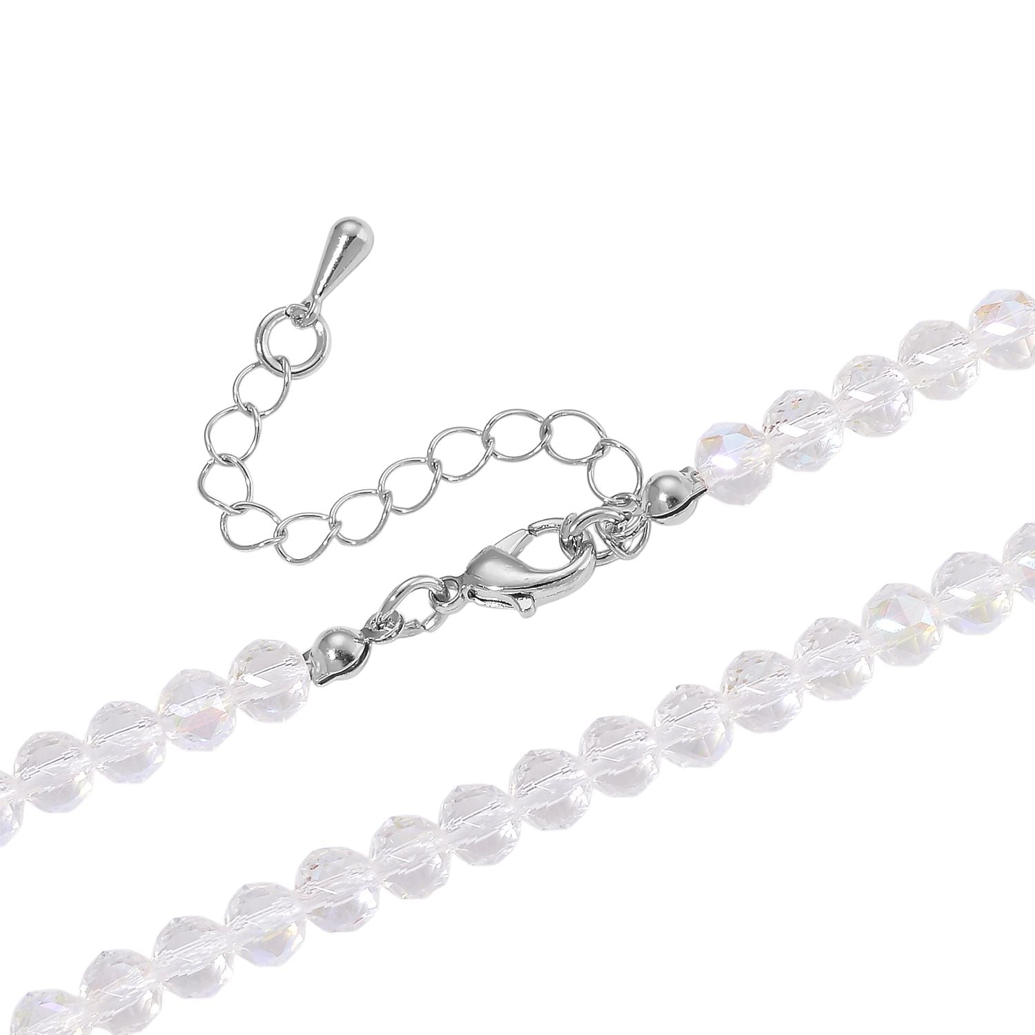 2er Set - Weißer Magie Anhänger mit Kette ca. 60 cm+ 5 cm Extender, Farbe Kristall