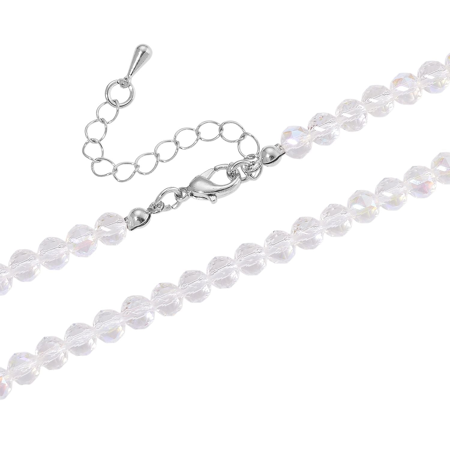 2er Set - Weißer Anhänger mit Kette ca. 60 cm + 5 cm Extender, Magie Farbe Kristall