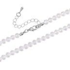 2er Set - Weißer Anhänger mit Kette ca. 60 cm + 5 cm Extender, Magie Farbe Kristall