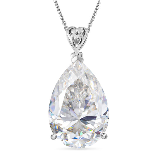 D'Joy Moissanit Anhänger mit Kette, ca. 50 cm 925 Silber rhodiniert ca. 28.47 ct