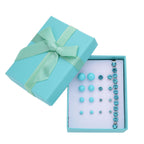 Blauer Muschelkernperle (4-10 mm), Blau Kristall Schmuckset 316L Edelstahl, Nickelfreies Messing