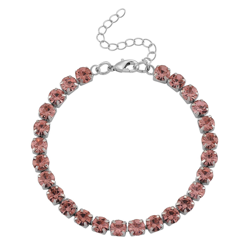 Rosa  Muschelkernperle (4-10 mm), Rosa Kristall Schmuckset 316L Edelstahl, Nickelfreies Messing