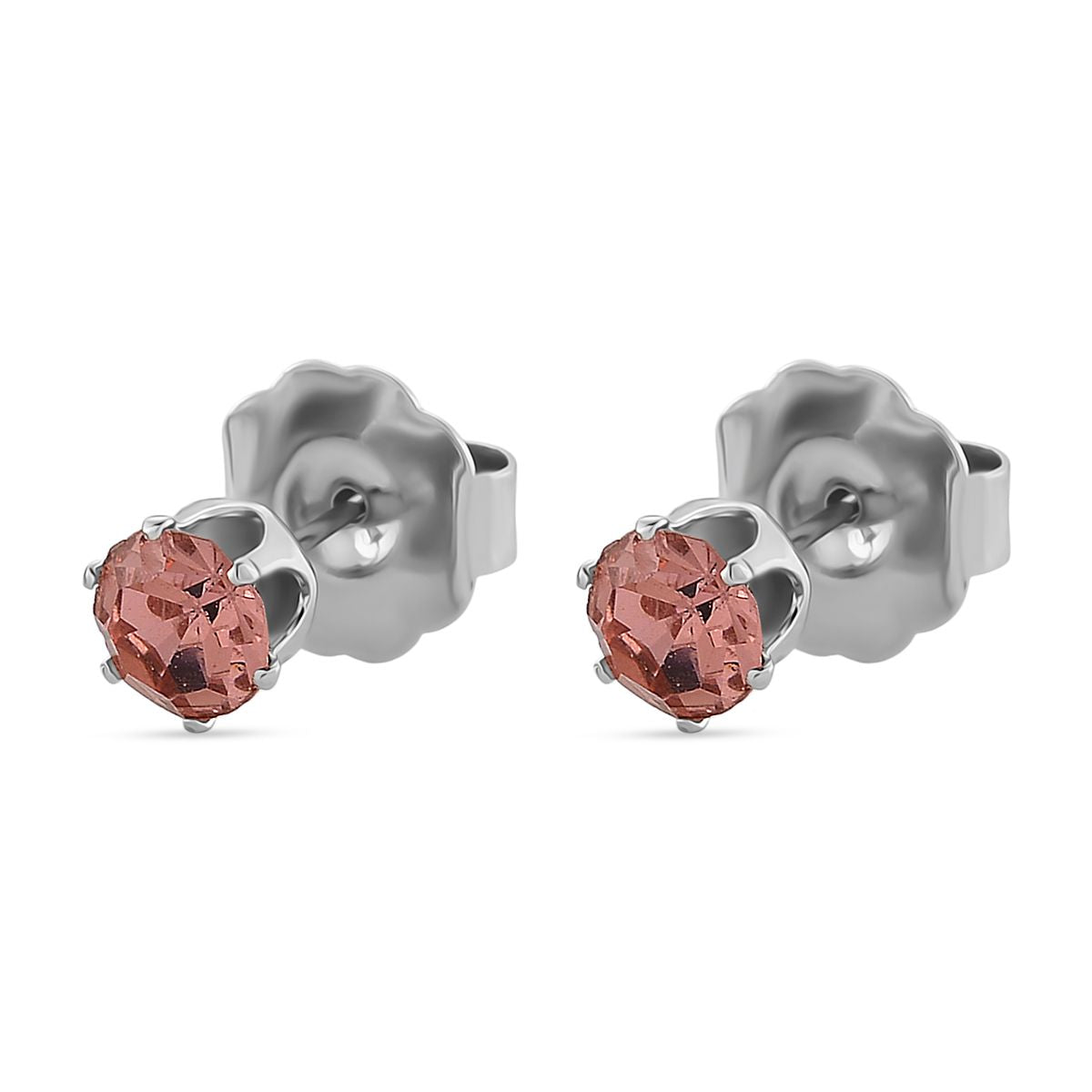 Rosa  Muschelkernperle (4-10 mm), Rosa Kristall Schmuckset 316L Edelstahl, Nickelfreies Messing