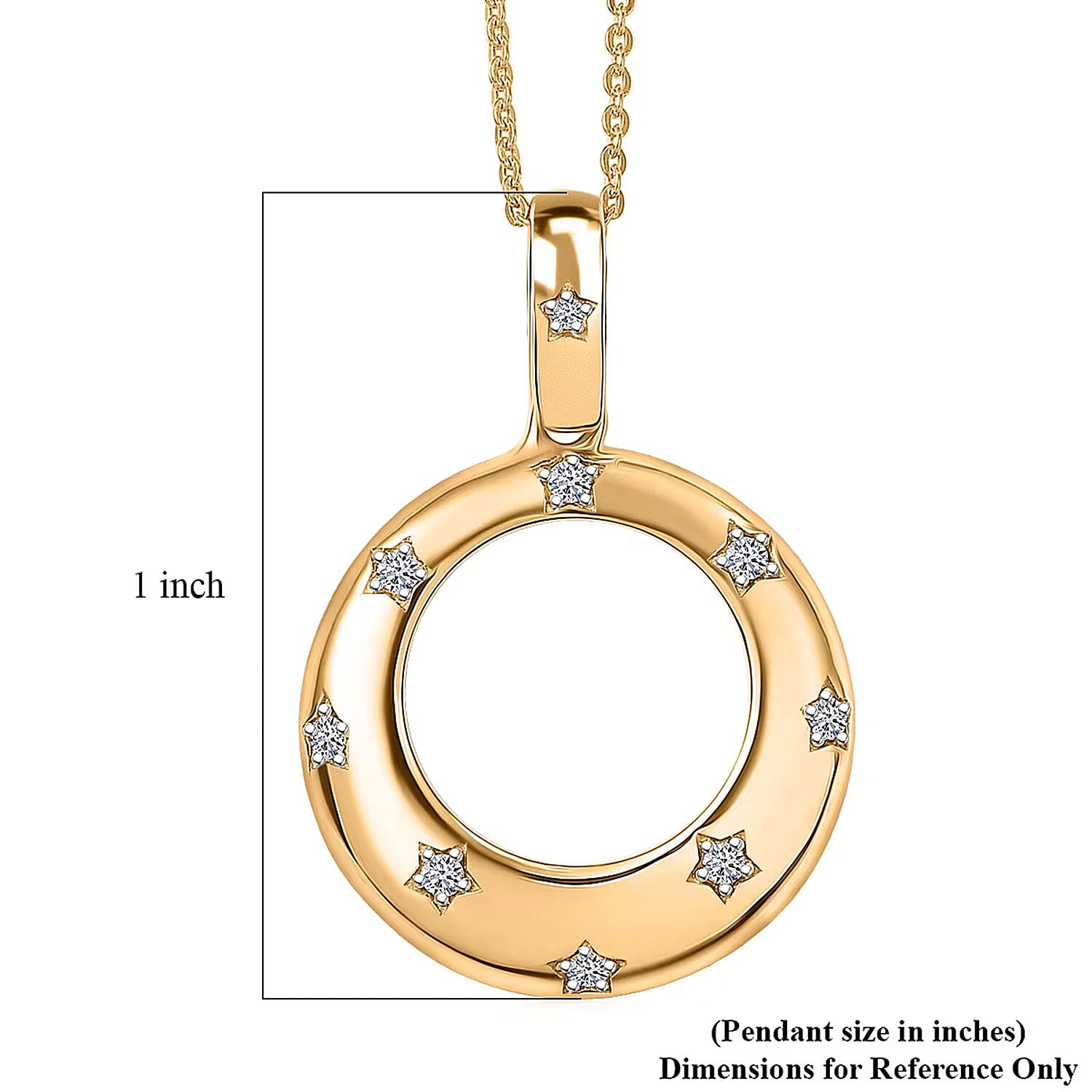 D'Joy Lab Grown Diamant SI-GH Schmuckset ca. 50 cm 925 Silber 750 Gelbgold vermeil ca. 0.15 ct