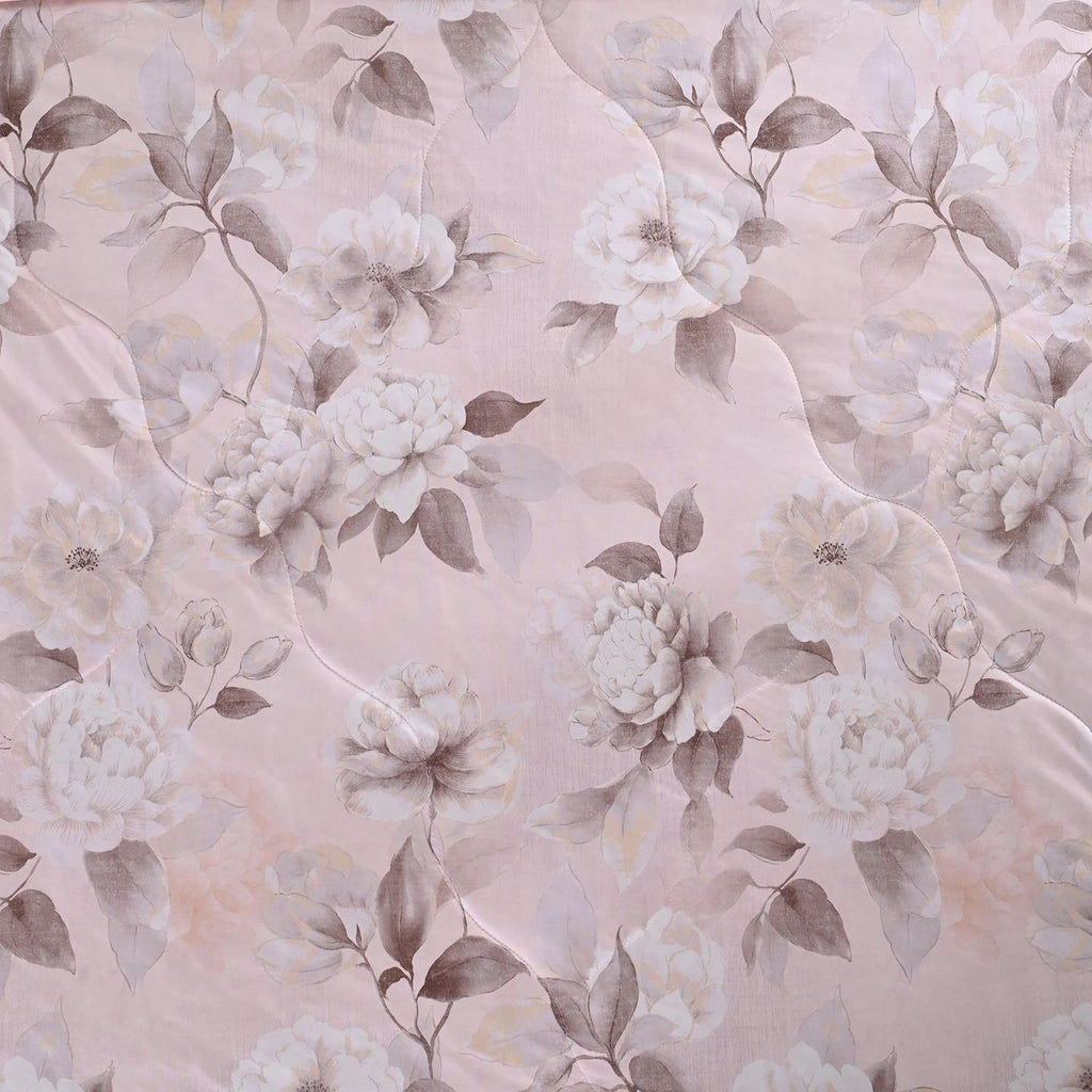 SERENITY NIGHT High-Tech Cooling-Steppdecken-Set mit edler, temperaturregulierender Maulbeeren-Seiden-Füllung und MOP Knöpfe, 135x200 - 40x80 cm, Rosa