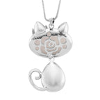 Erstellt weißes Katzenaugen, Rosa Kristall Anhänger mit Kette ca. 63.5 cm + 5 cm Extender