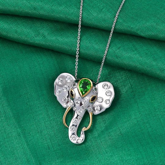GP - Chartreuse Quarz, Weißer Zirkon Schmuckset ca. 50 cm 925 Silber rhodiniert, 925 Silber Rhodiniert und 750 Gelbgold Vermeil ca. 2.66 ct
