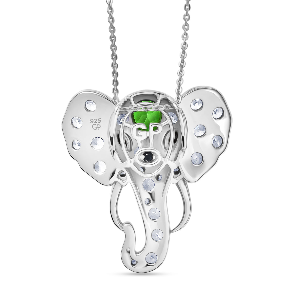 GP - Chartreuse Quarz, Weißer Zirkon Schmuckset ca. 50 cm 925 Silber rhodiniert, 925 Silber Rhodiniert und 750 Gelbgold Vermeil ca. 2.66 ct
