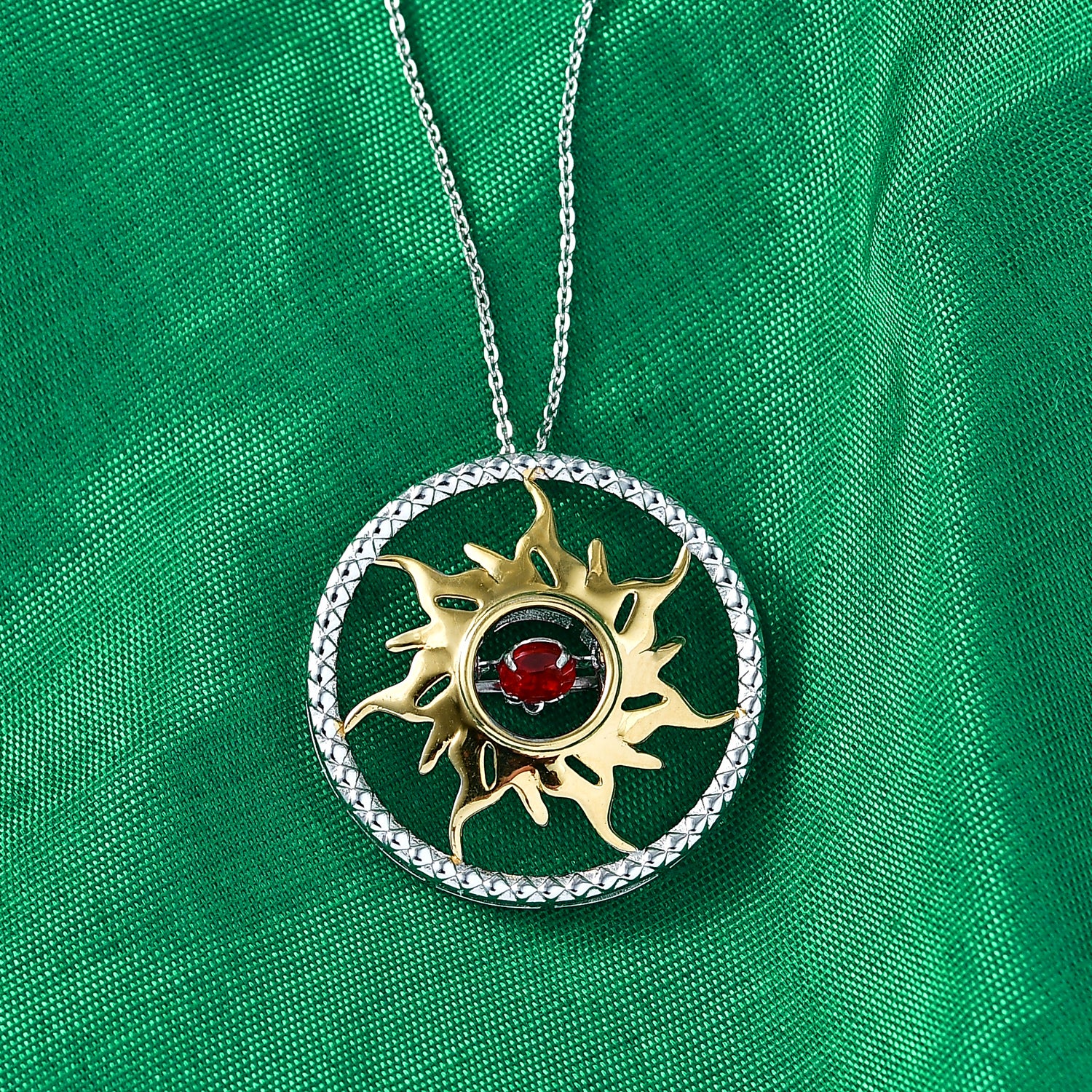 GP - AAA Blaze Feueropal, Kanchanaburi Blauer Saphir Schmuckset ca. 50 cm 925 Silber platiniert, 925 Silber platiniert und vergoldet ca. 0.26 ct
