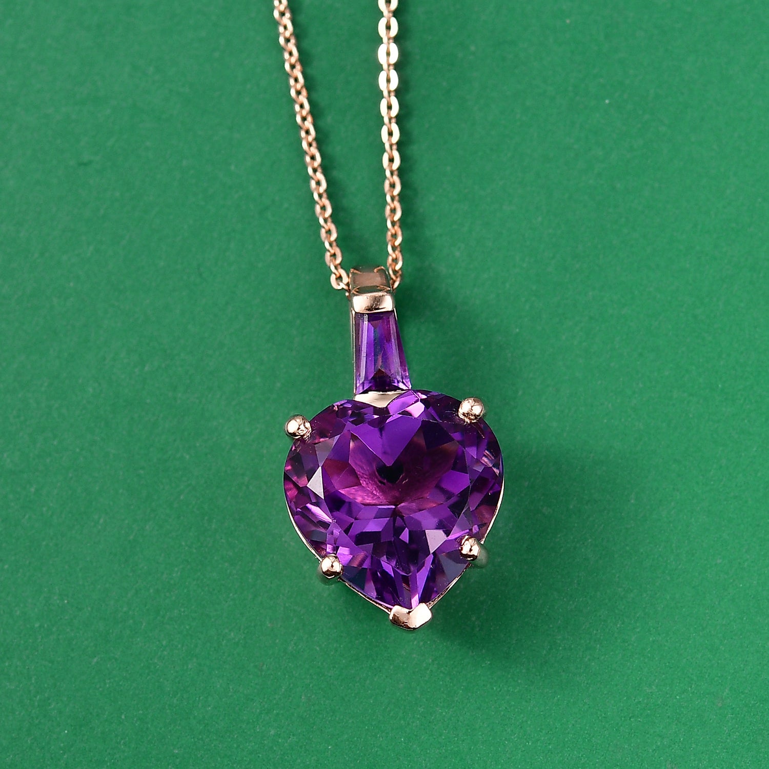 GP - AA Rose De France Amethyst, Afrikanischer Amethyst Schmuckset ca. 50 cm 925 Silber 750 Roségold Vermeil ca. 6.31 ct