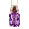D'Joy Rose De France Amethyst, Moissanit und Mosambik Granat Anhänger mit 50cm Kette - 16,51 ct.