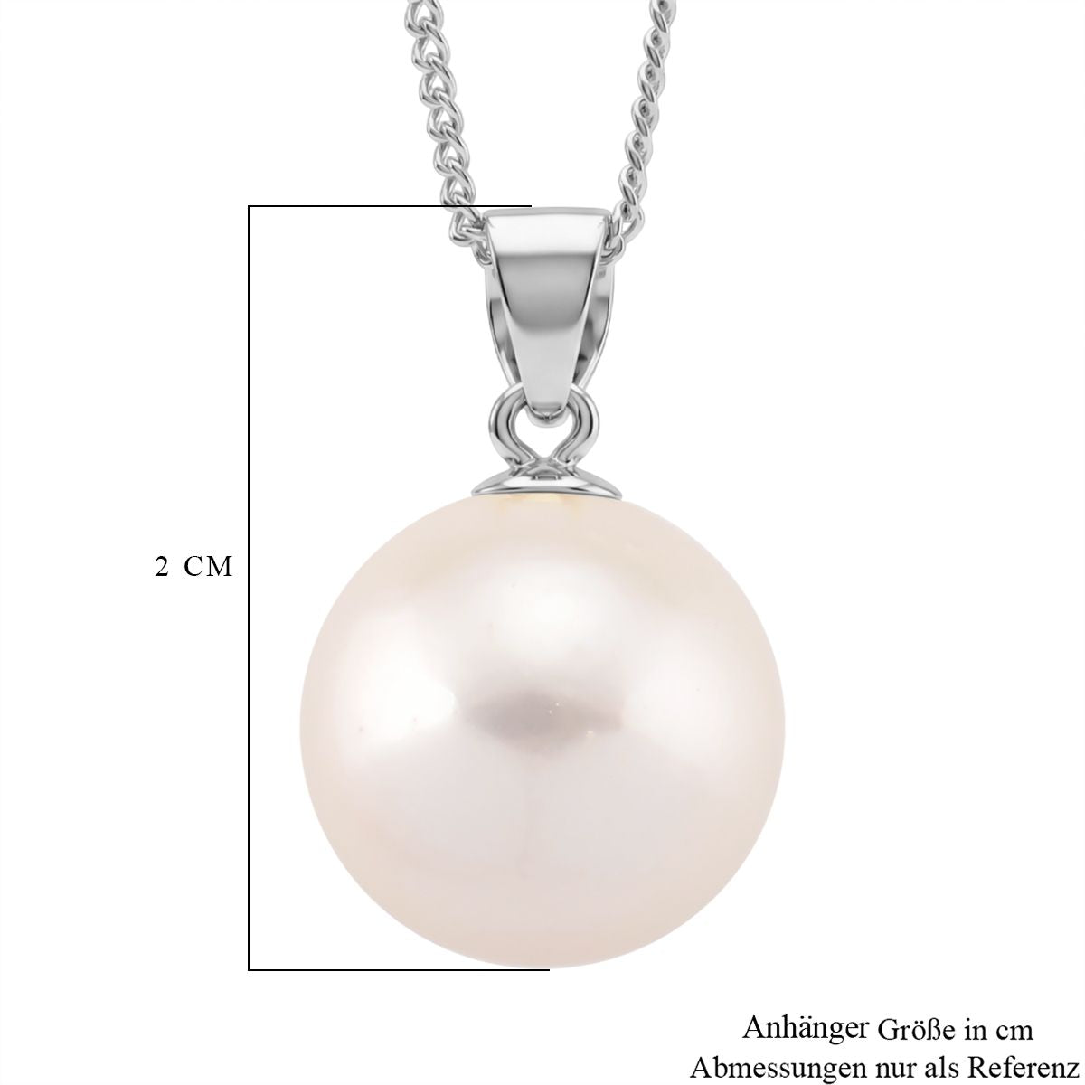 D'Joy Weiße Edison Perle (12-13 mm) Schmuckset ca. 45 cm 925 Silber rhodiniert