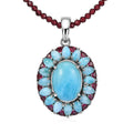 D'Joy Larimar Schmuckset ca. 50 cm 925 Silber Rhodiniert ca. 69,81 ct.