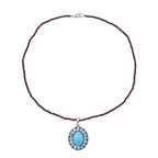 D'Joy Larimar Schmuckset ca. 50 cm 925 Silber Rhodiniert ca. 69,81 ct.